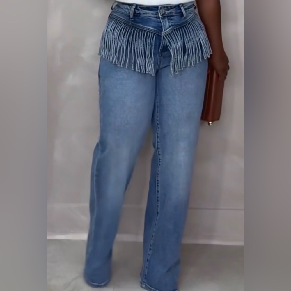 Fringe Denim Jeans